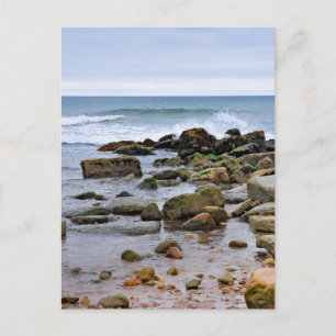 Rocky-stränderna i Montauk, Long Island, NY Vykort