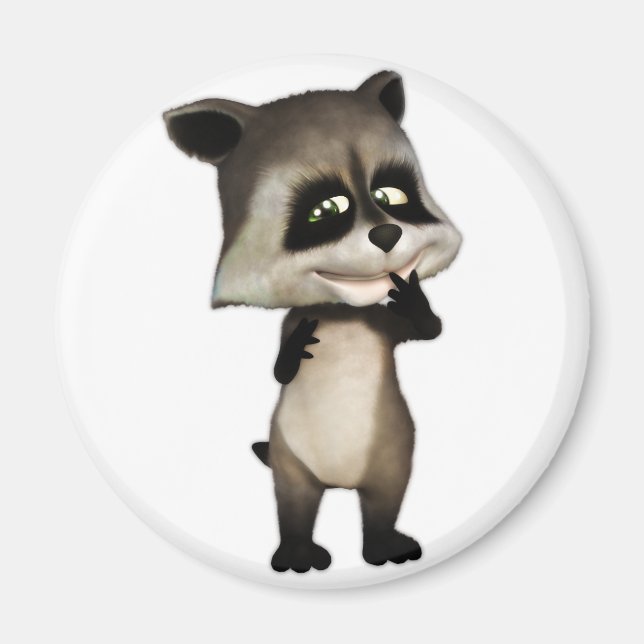 Rocky Tecknad Raccoon Magnet (Framsidan)