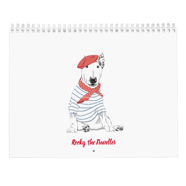 Rocky the Bull Terrier 2024 Costume Calendar Kalender (Baksida)