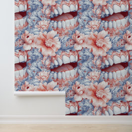 Rococo Art Teeth Flower Smile Dental Clinical Deco