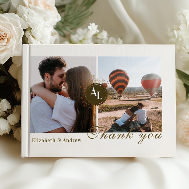 Rococo Blommigt Antique Ram Bröllop Photo Gästböcker (Skapare uppladdad)