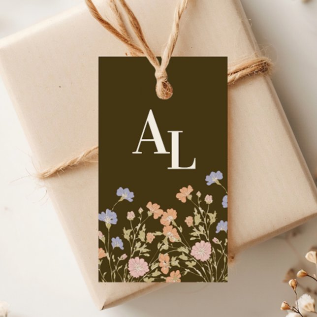 Rococo Blommigt Antique Ram Bröllop Presentetikett (Skapare uppladdad)