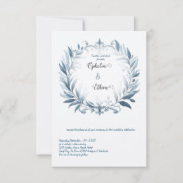 Rococo Blommigt Gräns bröllopsinbjudan Inbjudningar