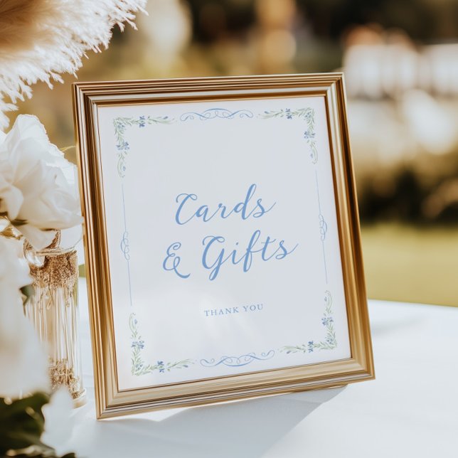 Rococo Blue Frame Cards & Gifts Poster (Skapare uppladdad)