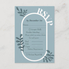 Rococo Blue Simple Bröllop OSA Card Tilläggskort