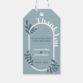Rococo Blue Simple Bröllop Presentetikett