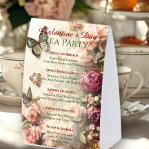 Rococo Butterfly Garden Galentine Tea Party Menu