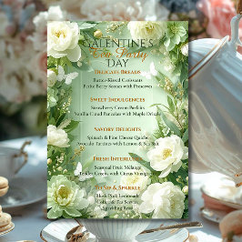 Rococo Butterfly Garden Galentine Tea Party Menu Inbjudningar