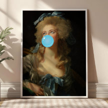 Rococo Dam med Bubblegum Altered Art Print