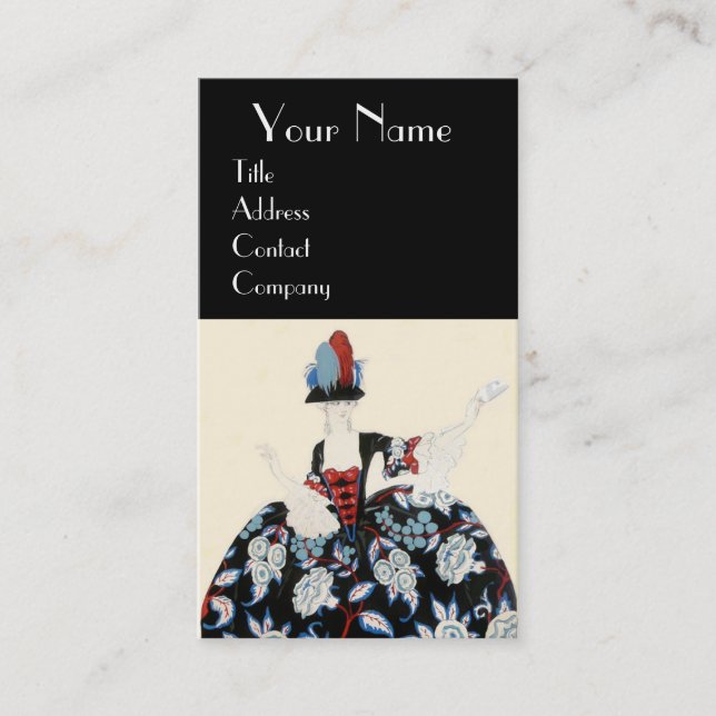 ROCOCO DAM MODE COSTUME DESIGNER MAKEUP ARTIST VISITKORT (Framsida)