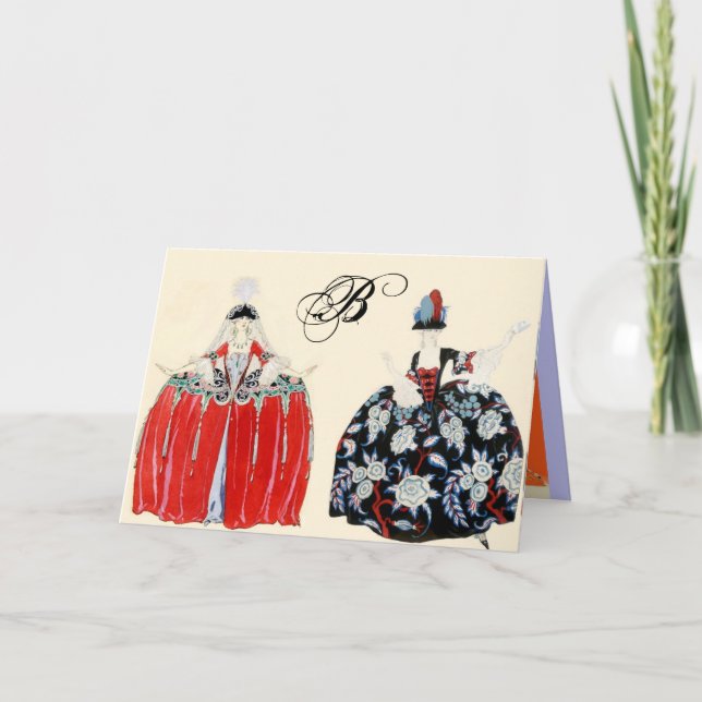 ROCOCO DAM MODE COSTUME DESIGNER MONOGRAM ANTECKNINGSKORT (Framsida)