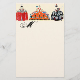 ROCOCO DAM MODE COSTUME DESIGNER MONOGRAM BREVPAPPER