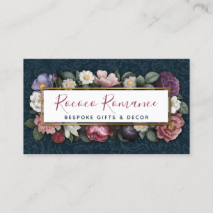 Rococo Damas & Elegant Blommig Vintage Feminint Visitkort