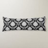 Rococo Damask 2Vägs Mönster Svart+Vit