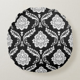 Rococo Damask 2Way Stort Mönster SV Rund Kudde