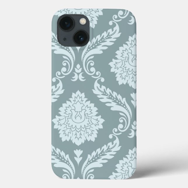 Rococo Damask Art I Anduck Egg Blå+Turkos (Baksida)