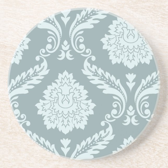 Rococo Damask Art I Anduck Egg Blå+Turkos Underlägg (Framsidan)