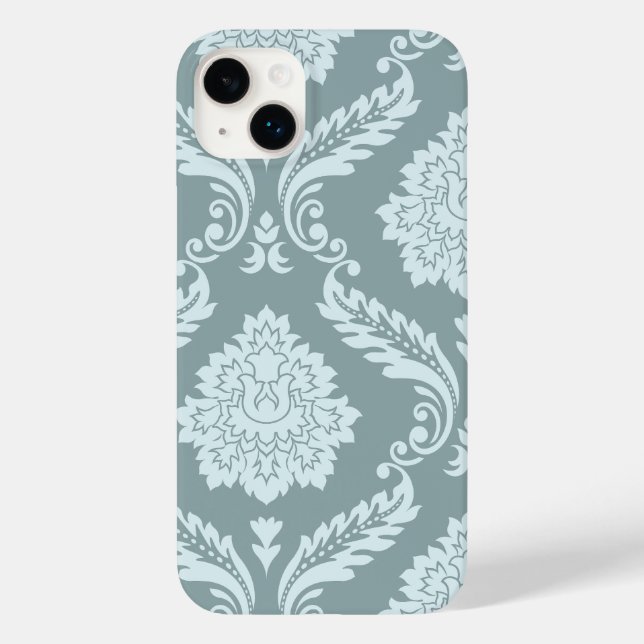 Rococo Damask Art I Anduckblå+Turkos (Baksida)