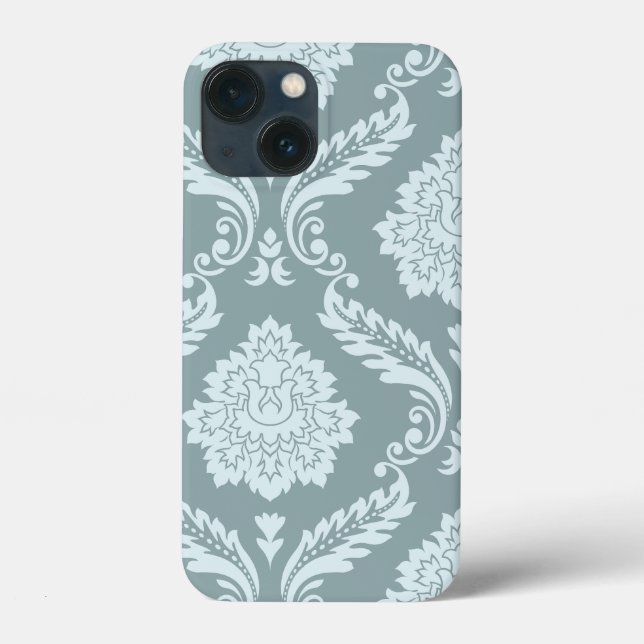 Rococo Damask Art I Anduckblå+Turkos (Baksida)