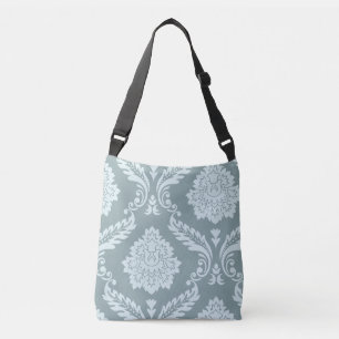 Rococo Damask Art I Anduckblå+Turkos Axelväska