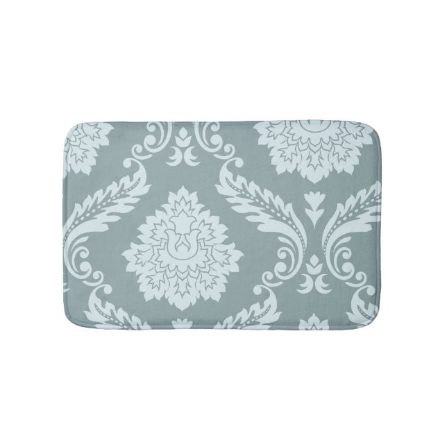 Rococo Damask Art I Anduckblå+Turkos Badrumsmatta (Framsidan)