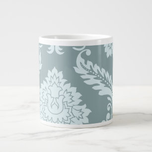 Rococo Damask Art I Anduckblå+Turkos Jumbo Mugg
