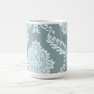 Rococo Damask Art I Anduckblå+Turkos Kaffemugg
