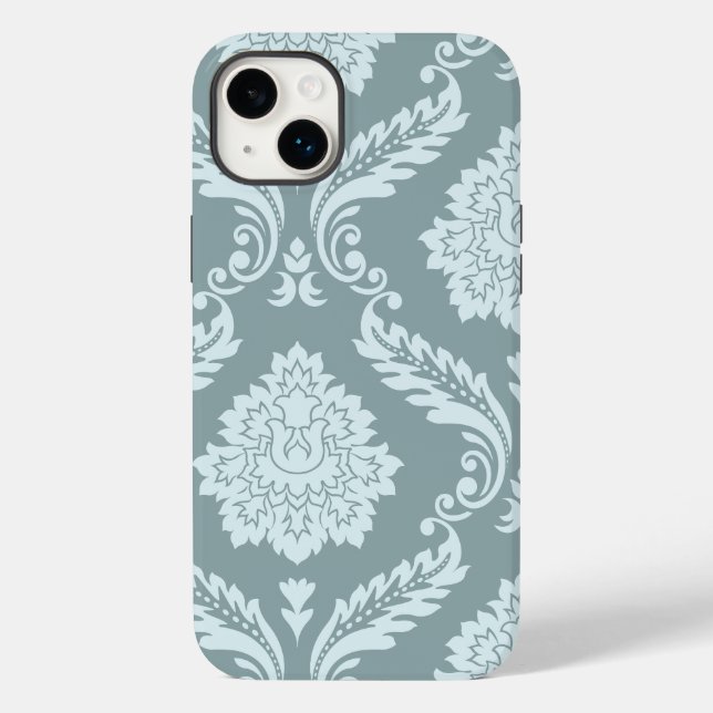 Rococo Damask Art I Duck Egg Blue+Teal (Baksida)