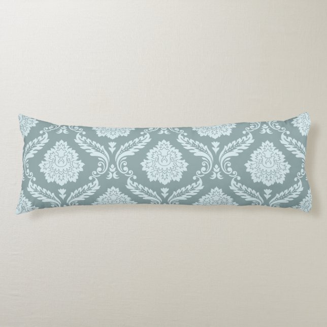 Rococo Damask Big Pattern Duck Egg Blue+Teal Kroppskudde (Framsidan)