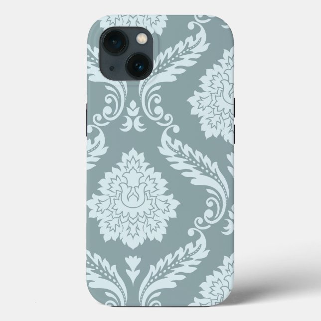Rococo Damask Konsten I Ankan Ägg Blå+Turkos (Baksida)