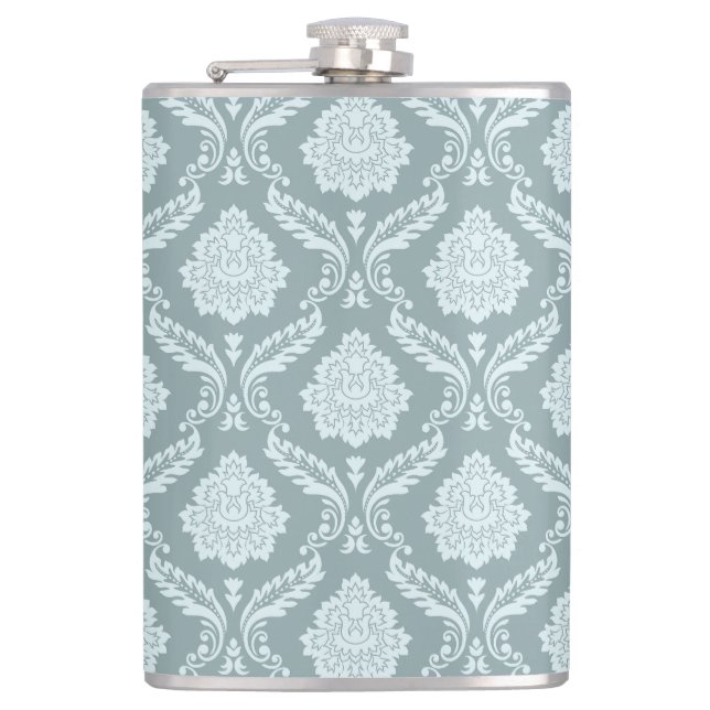 Rococo Damask Mönster Anka Ägg Blå+Turkos Fickplunta (Framsidan)