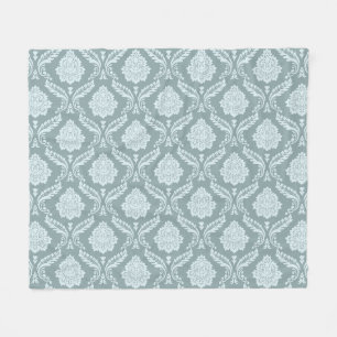 Rococo Damask-mönster Anka Äggblå+Turkos Fleecefilt