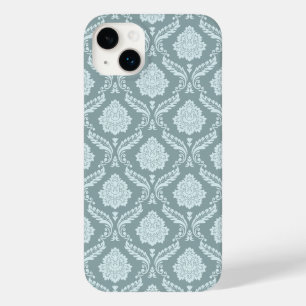 Rococo Damask Rpt Mönster Anka Ägg Blå+Teal