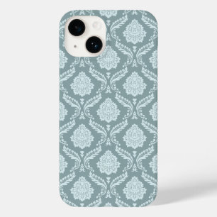 Rococo Damask Rpt Mönster Anka Ägg Blå+Teal