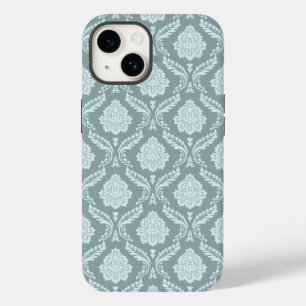 Rococo Damask Rpt Mönster Anka Ägg Blå+Teal
