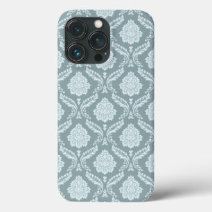 Rococo Damask Rpt Mönster Anka Ägg Blå+Teal