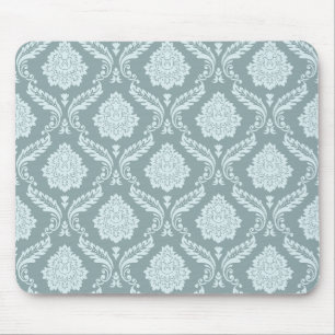 Rococo Damask Rpt Mönster Anka Ägg Blå+Teal Musmatta