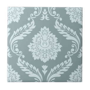 Rococo Damask Stort Mönster Andegg Blå+Turkos Kakelplatta