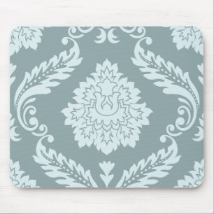 Rococo Damask Stort Mönster Andegg Blå+Turkos Musmatta