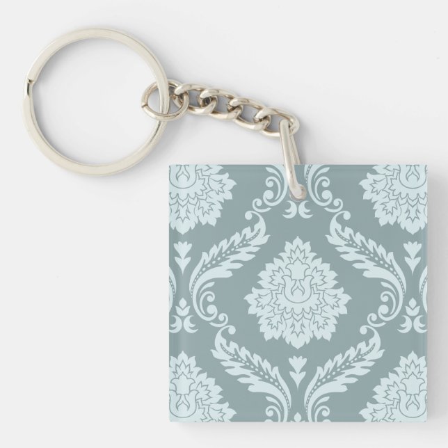 Rococo Damask Stort Mönster Anka Ägg Blå+Turkos (Framsidan)