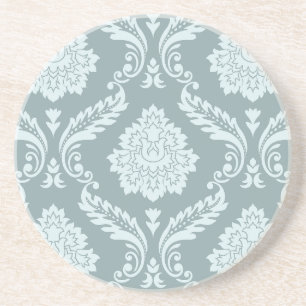Rococo Damask Stort Mönster Anka Ägg Blå+Turkos Underlägg