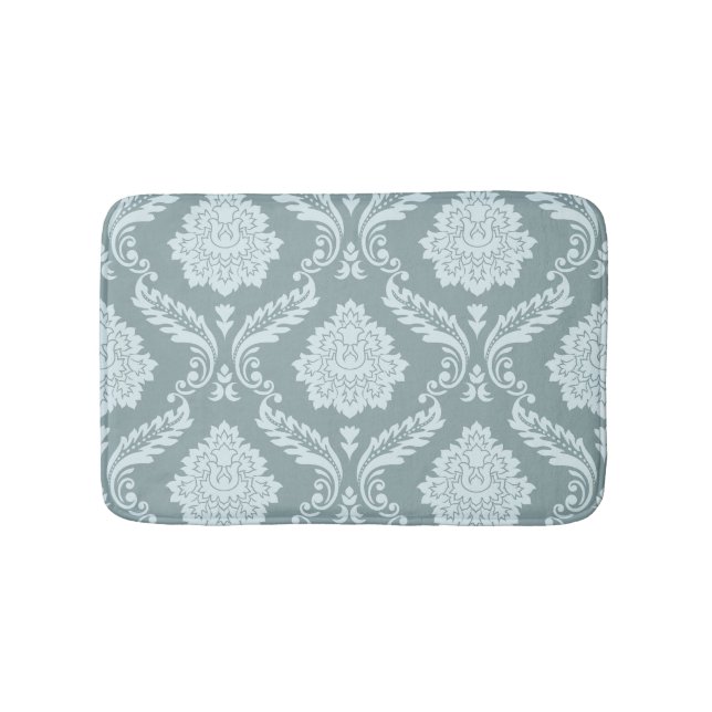 Rococo Damask Stort Mönster Ankan Äggblå+Turkos Badrumsmatta (Framsidan)