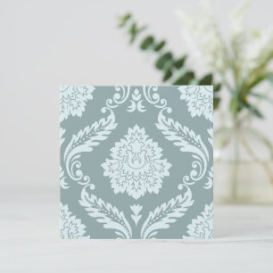 Rococo Damask Stort Mönster Duck Egg Blå+Turkos