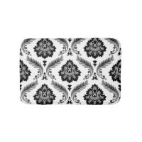 Rococo Damask Stort Mönster Grått Svart Vitt