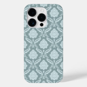 Rococo Damask Upprepad Mönster Andegg Blå+Turkos