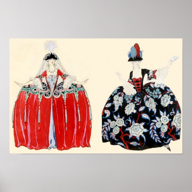 ROCOCO DAMFRISÖRJER SKÖNHET, MODE KOSTYM DESIGNER POSTER (Framsidan)