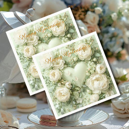 Rococo Fjärilsträdgård Galentine Blommig Elegans Pappersservett