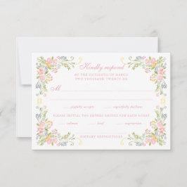 Rococo Floral Border Wedding OSA Kort