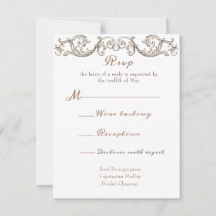 Rococo Florentine Monochrome Monogram OSA Kort