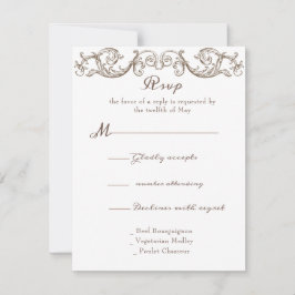 Rococo Florentine Monochrome Monogram OSA Kort